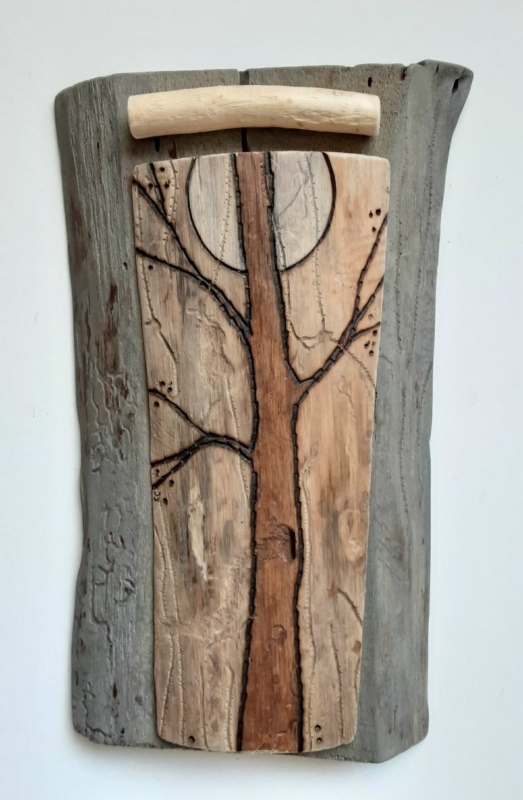 10 - Sandra Cress | Lone Tree | wood -  12x7 | $300