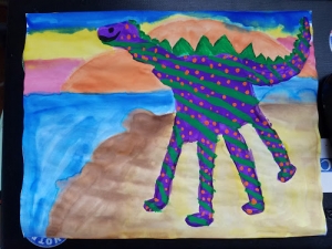 Dinosaur Handprint Painting