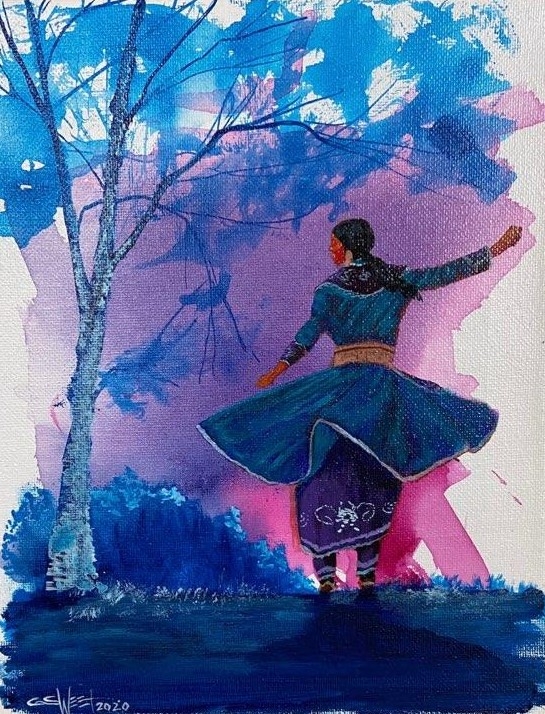 Christopher Sweet - Smoke Dancer | Acrylic on canvas - 8x10 | $260