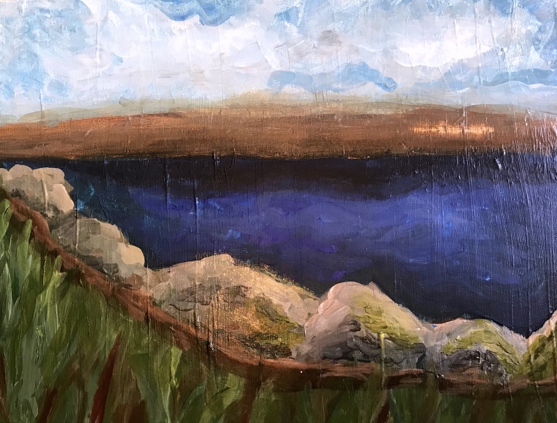 Caitlyn Kviz | River Prairie Stream | Acrylic - 16x20 | $50