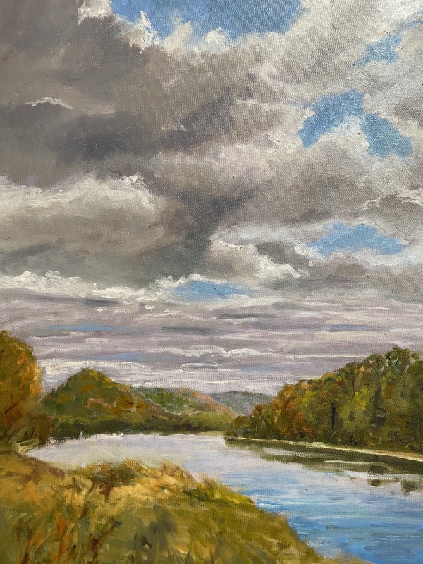 Jean Accola | Windy Day In Durand | Oil Painting unframed - 18x24 | $495