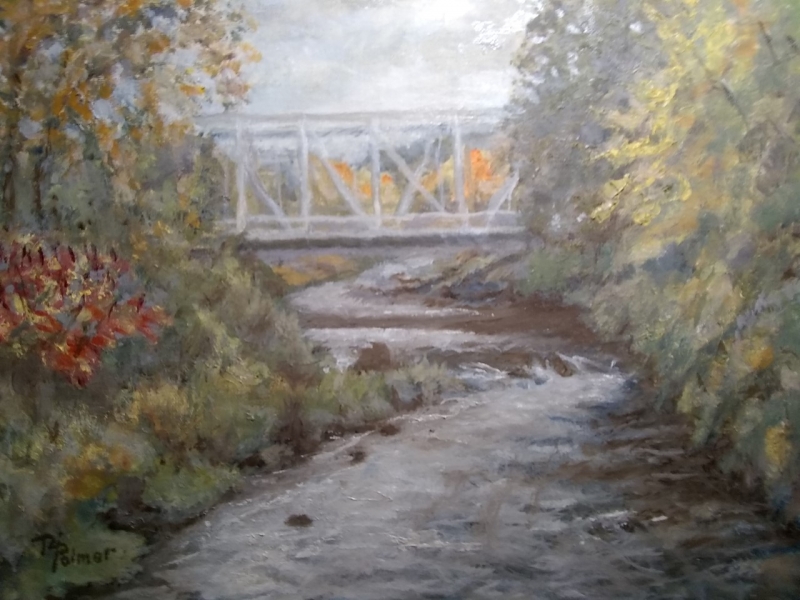 Randy Palmer | Central Street Bridge-Duncan Creek | Oil on linen panel - 9x12 | $450