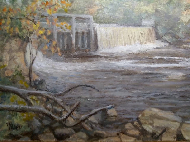 Randy Palmer | Man-made Falls-Atoona | Oil on linen panel - 9x12 | $450