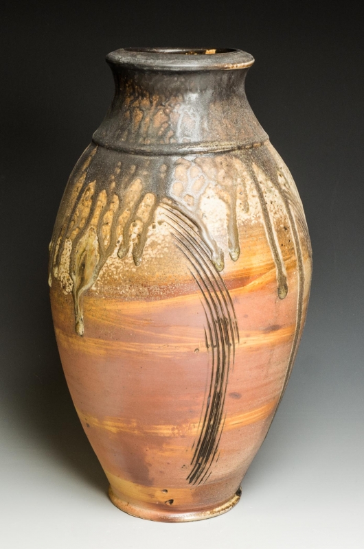 Daniel Ingersoll - Tradition Bowl Form | Black ash glaze pottery - 14x8 | $250