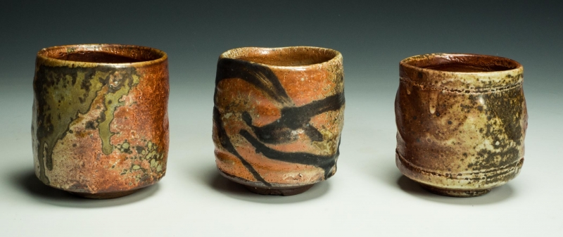 Daniel Ingersoll - Three Tea Cups | Shino glaze pottery - 4x3 | $38 each