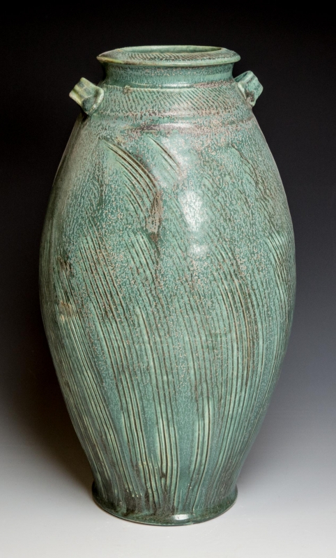 Daniel Ingersoll - Turquoise Vase | Turquoise glaze pottery - 14x7 | $250