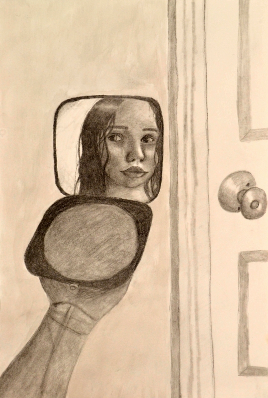 OFHS - Isabelle Popple - Looking In A Mirror | Graphite Pencil - 12x18