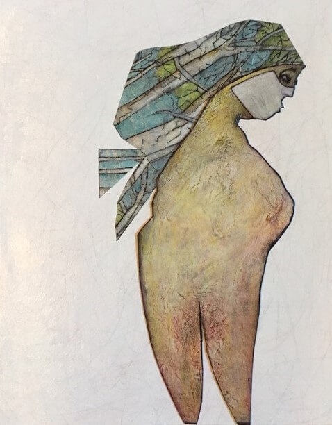 1Lynn M Hobart - At Least Her Face is Covered | Acrylic ink pencil - 11x14 | $400