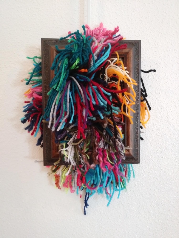 Jaydn Alexander - Uncontained Warmth | Acrylic yarn mixed media - 12x8 | $100