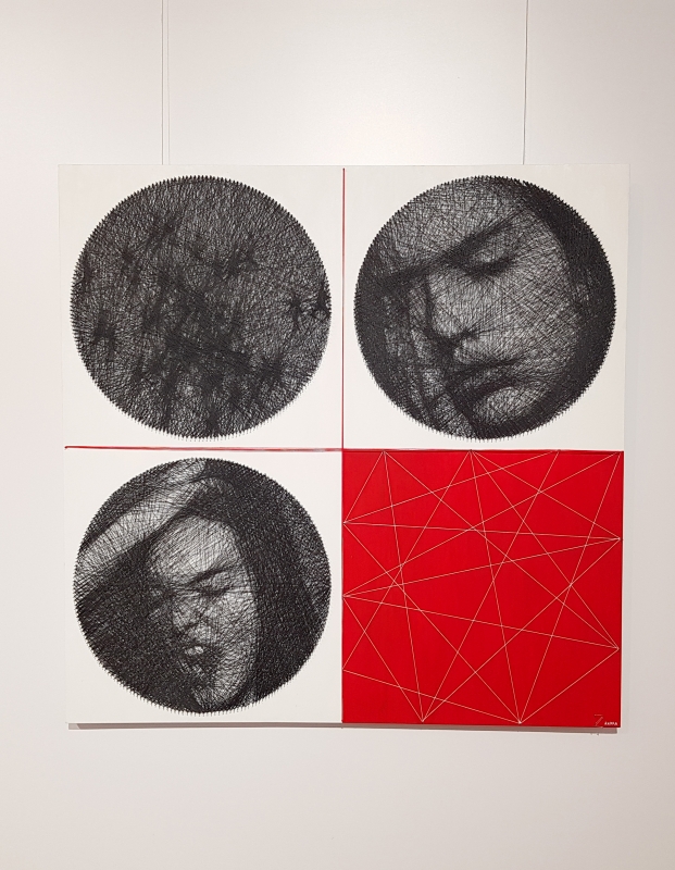 ZANDRA - Quarantine of Emotions | String art : Wood Canvas - 40x40 | $1000zandra_quarantine-of-emotions_01