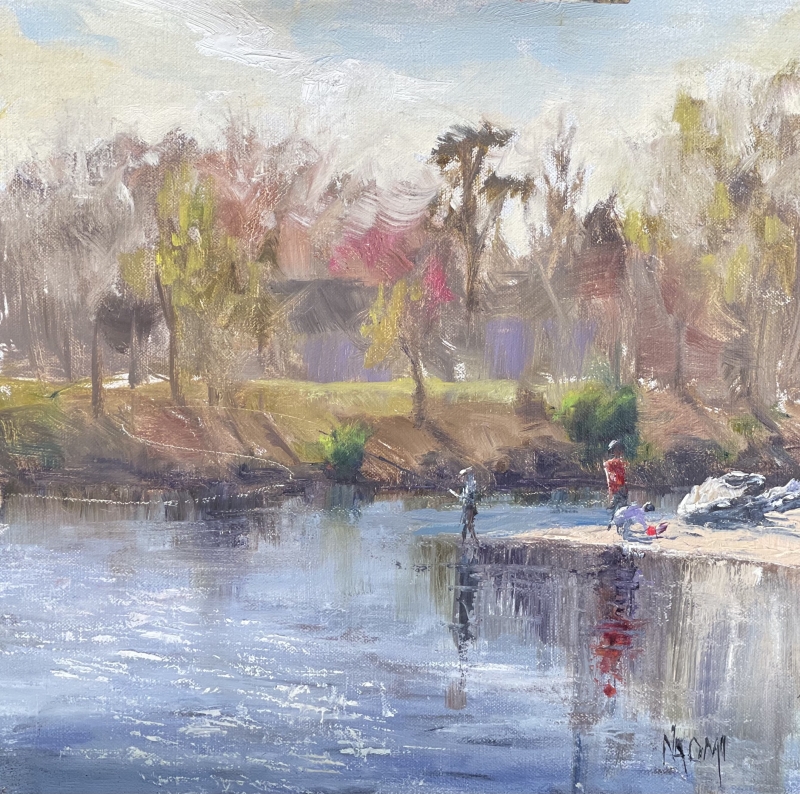 Fishing Opener at the Confluence by Naomi Tiry Salgado - 14 x 14 | $475