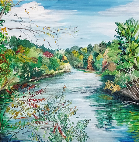 Red Cedar River by Mary Lynch - 18 x 18 | $400